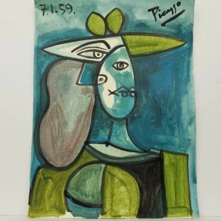 Photo of Signed + Dated Picasso Watercolor