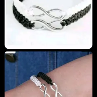Photo of Set of 2 White & Black Infinity bracelets 