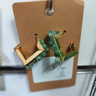 Photo of Ruby in Zoisite Gold plated earrings