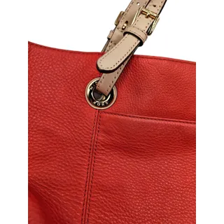 Photo of Michael Kors Jet Set Travel Shoulder Tote Handbag Flame Saffiano Red