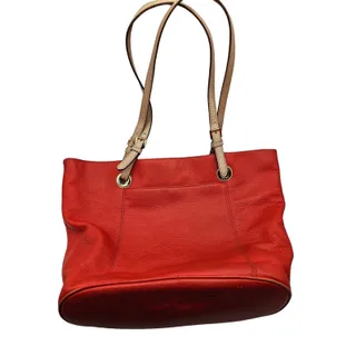 Photo of Michael Kors Jet Set Travel Shoulder Tote Handbag Flame Saffiano Red