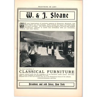 Photo of W & J Sloane Classical Furniture New York 1900 Victorian Ad AB8-MA5