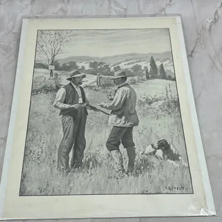 Photo of A.B. Frost Hunting Getting 'Round The Old Man Dog c1905 Antique Print FL6-9