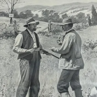 Photo of A.B. Frost Hunting Getting 'Round The Old Man Dog c1905 Antique Print FL6-9