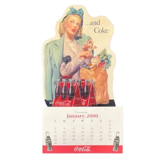 Photo of Coca Cola 2000 Calendar Mini Magnetic Magnet 12 Month '…And Coke' Girl