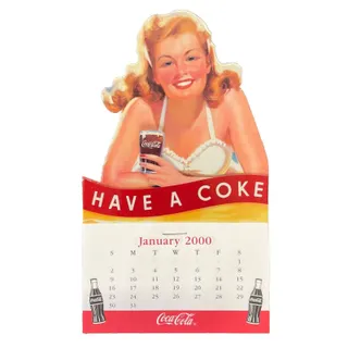 Photo of Coca Cola 2000 Calendar Mini Magnetic Magnet 12 Month 'Have A Coke' Girl Coke