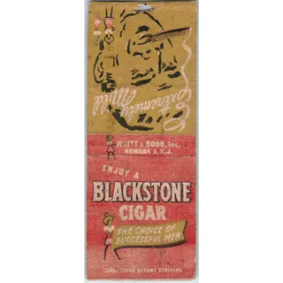 Photo of Blackstone Cigar Waitt & Bond Newark NJ Advertising Matchbook Cover SA9-M4
