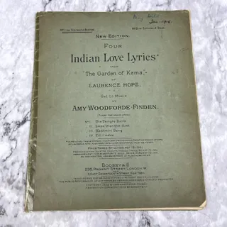 Photo of Antique 1902 Indian Love Lyrics Sheet Music And Lyrics Boosey Co. Ny TK2-SM