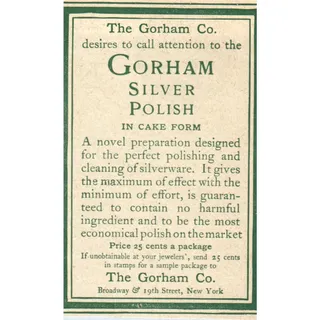 Photo of Gorham Polish Silver The Gorham Co Broadway & 19th NY - 1903 Original Ad TJ7-S