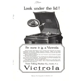 Photo of Original 1920s Victrola Victor Talking Machine Magazine Ad Camden NJ AD8-2