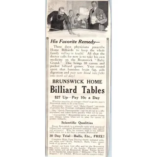 Photo of c1920 Harper's Magazine Ad - Brunswick Home Billiard Tables EA3-4