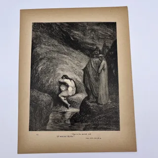 Photo of Original 1880s Gustave Dore Engraving Dante ancient soul Of wretched Myrrha FL4