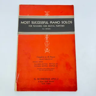 Photo of 1920 Most Successful Piano Solos for Teaching & Recital Purposes G Schirmer TE9