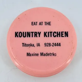 Photo of Vtg Advertising Telescoping Cup Kountry Kitchen Titonka Iowa Madetzke 2.5”