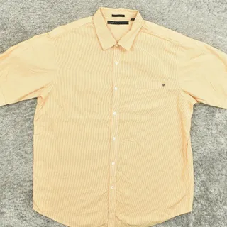 Photo of Sean John Men's 3XL Button Shirt Short Sleeve Check Orange Original Fit Check Co