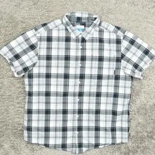 Photo of Columbia Men's 2XL Button Shirt Short Sleeve Plaid Multicolor Classic Pocket Pla