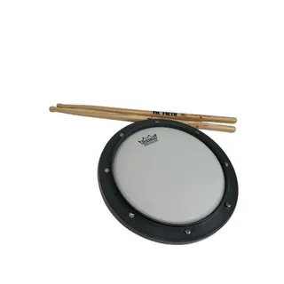 Photo of Remo Practice Drum Pad WC Firth Drumsticks 3A Hickory