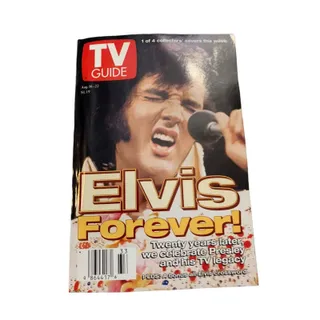 Photo of TV Guide August 16-22 1997 Elvis Forever 1 of 4 Cover White Suit Singing Presley