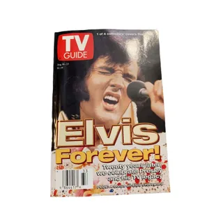 Photo of TV Guide August 16-22 1997 Elvis Forever 1 of 4 Cover White Suit Singing Presley
