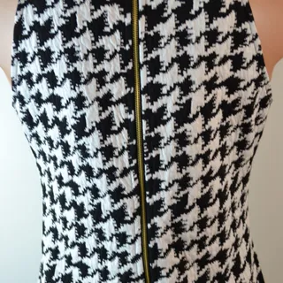 Photo of Eyeshadow Houndstooth Bodycon Dress White/Black