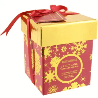 Photo of Body Luxuries Candy Cane Square Embossed Soap Set of 3
