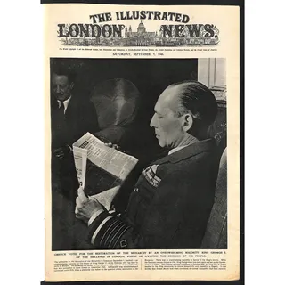 Photo of The Illustrated London News Magazine 9/7 1946 28pp VGC - FDR Ship Visits the Med