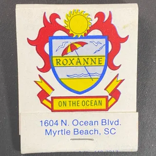 Photo of Roxanne Motel On the Ocean Myrtle Beach Full Matchbook c1975-80's