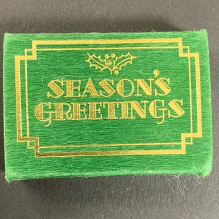 Photo of Season's Greetings Huntington Trust Bank WV Matchbox c1965-75 Green Fiber* VGC
