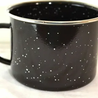 Photo of Enamel Camping Mug-Black/Silver. 16 oz