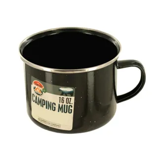 Photo of Enamel Camping Mug-Black/Silver. 16 oz