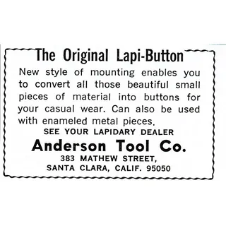 Photo of Anderson Tool Co Original Lapi-Button Santa Clara CA 1972 Ad AF8-M3