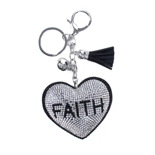 Photo of Bling Crystal Rhinestone Faith Heart Keychain-By Nollia