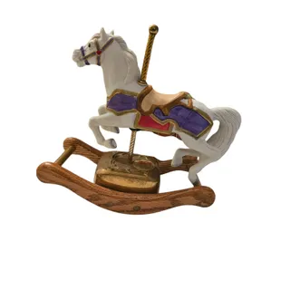 Photo of Vintage The Merry Widow carousel Horse Music Box w/ Original Tin Box