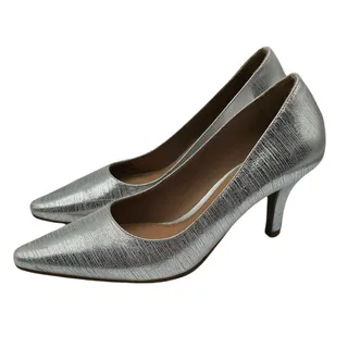 Photo of Antonio Melani Womens Sz 9 Pointed Toe Classic Pumps Silver Texture