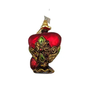 Photo of Vintage Dillard's Trimmings Ornate Blown Glass Ornament French Perfume Bottle 5"