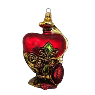 Photo of Vintage Dillard's Trimmings Ornate Blown Glass Ornament French Perfume Bottle 5"