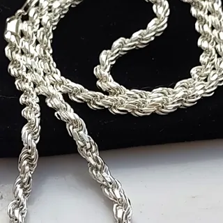 Photo of Sterling Silver Diamond Cut Rope Chain