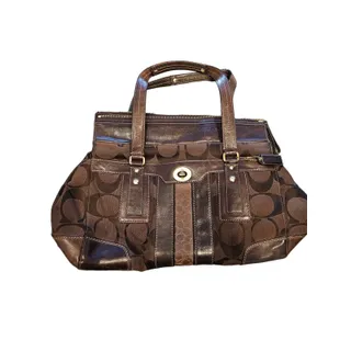 Photo of Coach Hampton Signature Carry All Tote Handbag Purse Brown D0773 11072