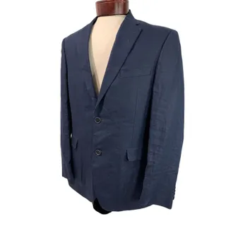 Photo of 38R Tommy Hilfiger Mens Navy Blue Linen Sport Coat Jacket