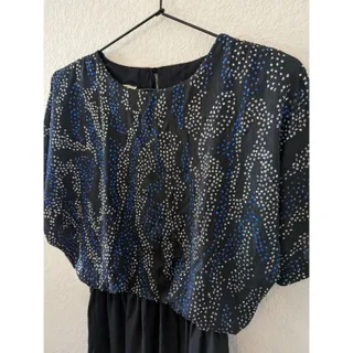Photo of Vintage Pellini after 5 by Von Bramlett Sz 6 Midi Dress Formal Black Rhinestones
