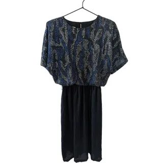 Photo of Vintage Pellini after 5 by Von Bramlett Sz 6 Midi Dress Formal Black Rhinestones