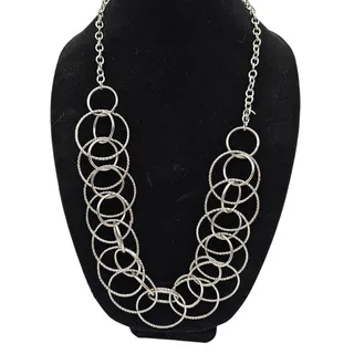 Photo of Vintage 1990s Silver Tone Large Circle Chain Necklace