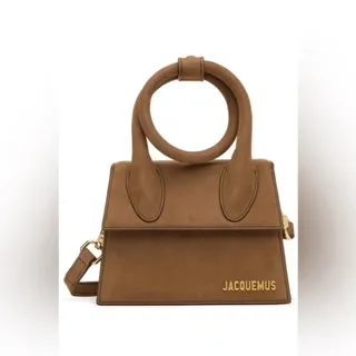 Photo of Brown Suede Jacquemus Noeud Bag