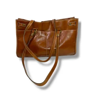 Photo of Patricia Nash Olivenza Brown Smooth Leather Tote Shoulder Bag