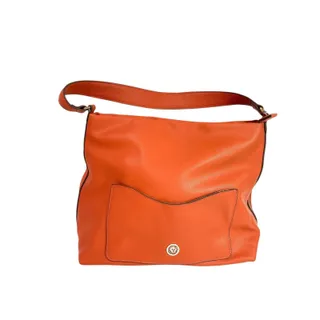 Photo of Anne Klein Vegan Leather Peachy Orange Shoulder Bag Zip Top