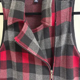 Photo of Chaps Women's Plaid Asymmetrical Zip Sweater Vest - Cozy & Chic!