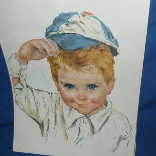 Photo of This is a Antique Set of 7 Original "11 x 14" Northern Paper Mills Tissue child portrait prints.