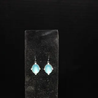 Photo of Elegant Chrome Light Aqua Blue Necklace and Earrings