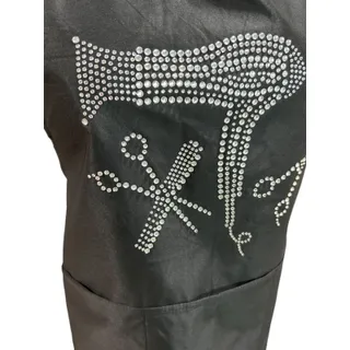 Photo of Hair Stylist Apron Embellished New Pockets Black Backed Lined