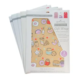 Photo of Hallmark 5-Pack Recyclable Gift Wrap Sheets Tags Better Together Friendship New